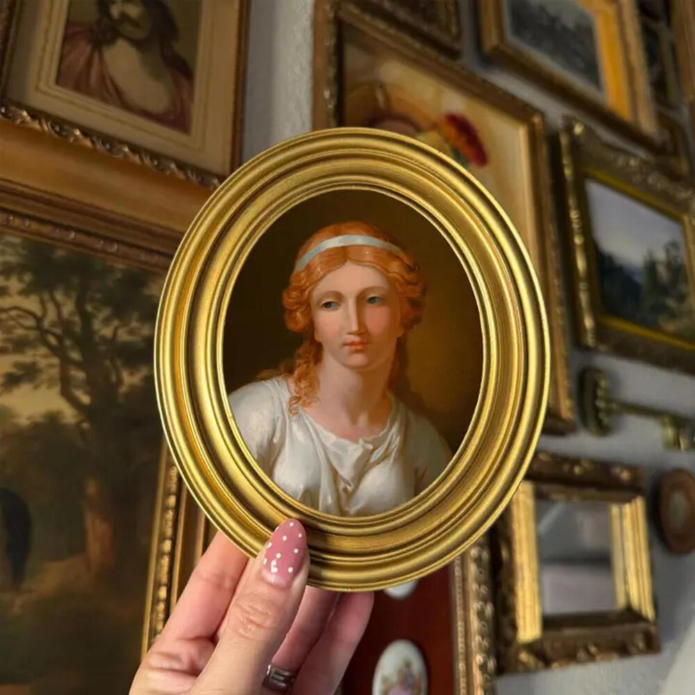 Vintage Style Portrait of Helen Art Print Framed Oval